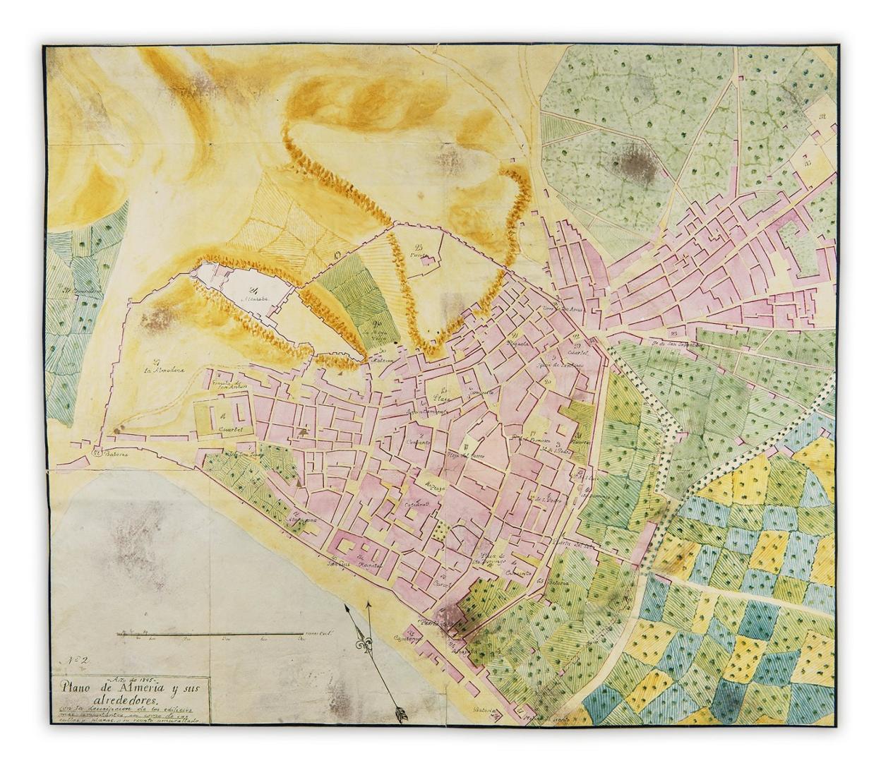 El plano de la ciudad en 1842. 