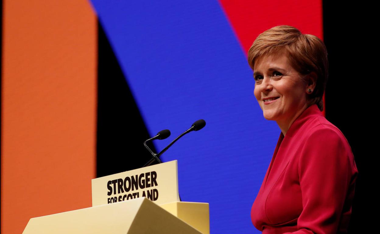 Nicola Sturgeon, este martes durante su intervención en el congreso del SNP.