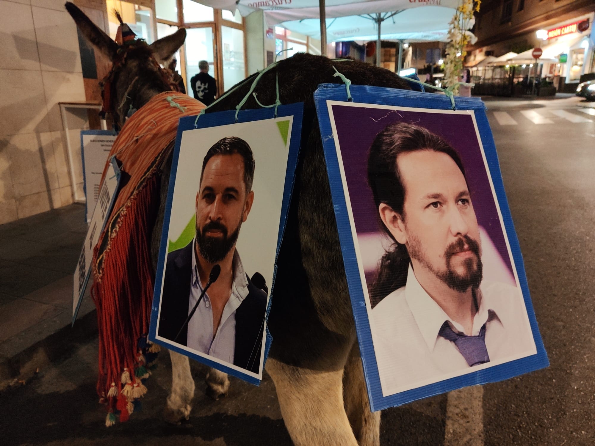 «Vote al burro»: La curiosa acción protesta que ha recorrido Motril antes del 10-N.