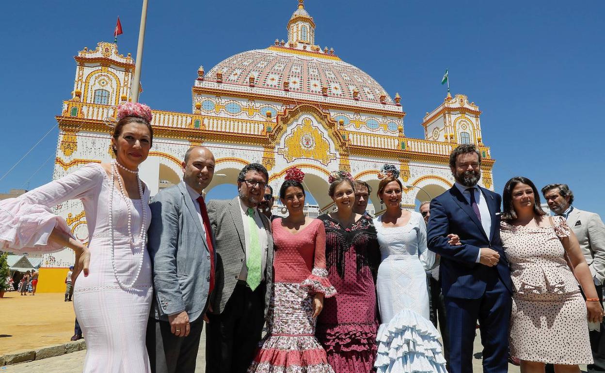 Los dirigentes de Vox en la pasada Feria de Abril de Sevilla.