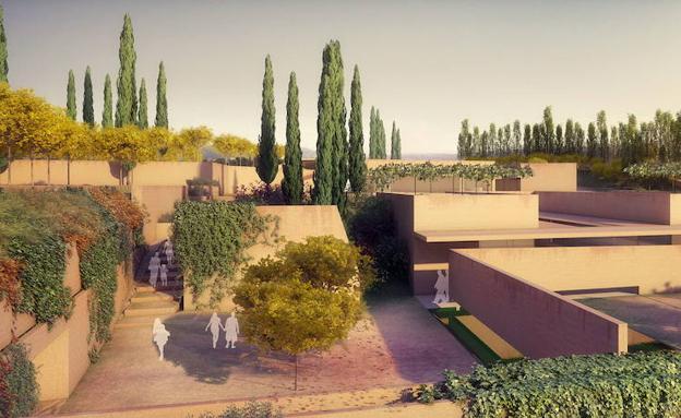 Reconstrucción virtual del acceso a la Alhambra proyectado por Siza y Santos.