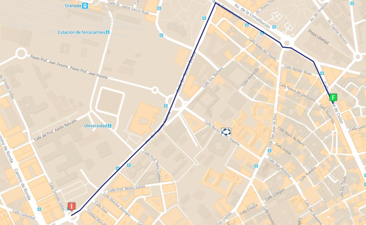 Recorrido de la manifestación este miércoles. 