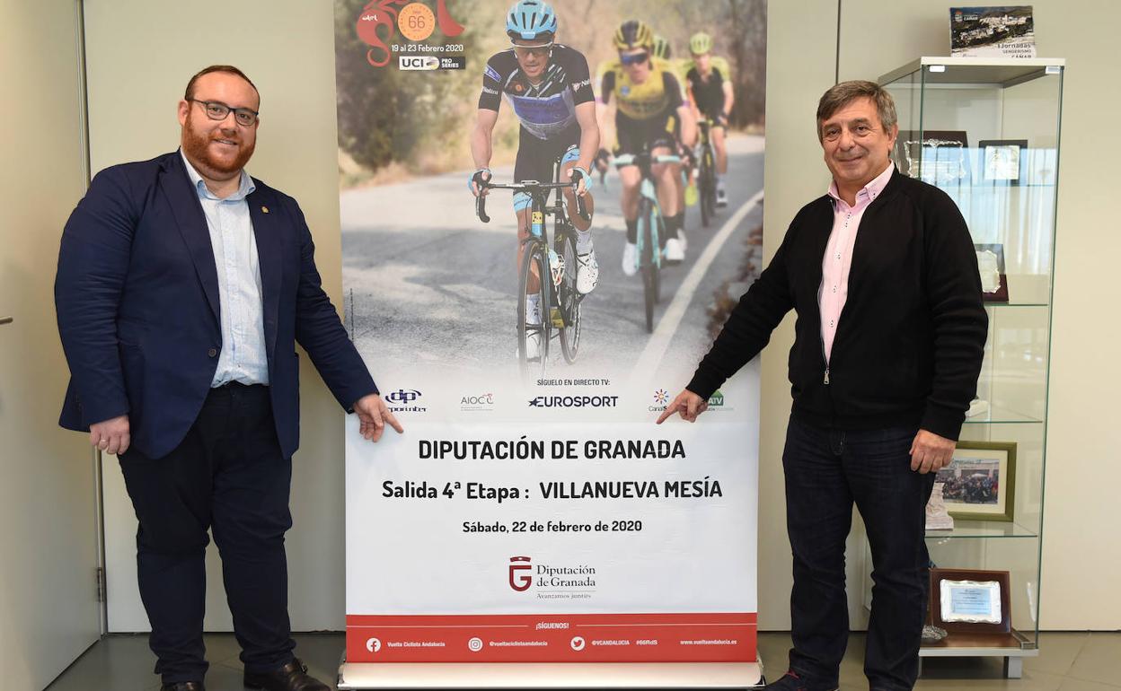 Francisco Manuel Guirado y Joaquín Cuevas, durante la presentación de la Vuelta a Andalucía. 