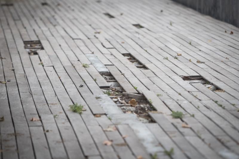 Así de deteriorado se encuentra el parque a espaldas del Cuarto Real de Santo Domingo