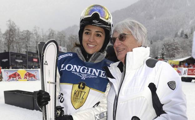 Bernie Ecclestone y su hija Tamara, en una estación de esquí.