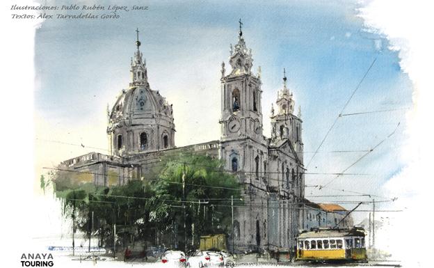 Ilustración de la portada del libro 'Lisboa, acuarelas de viaje'.