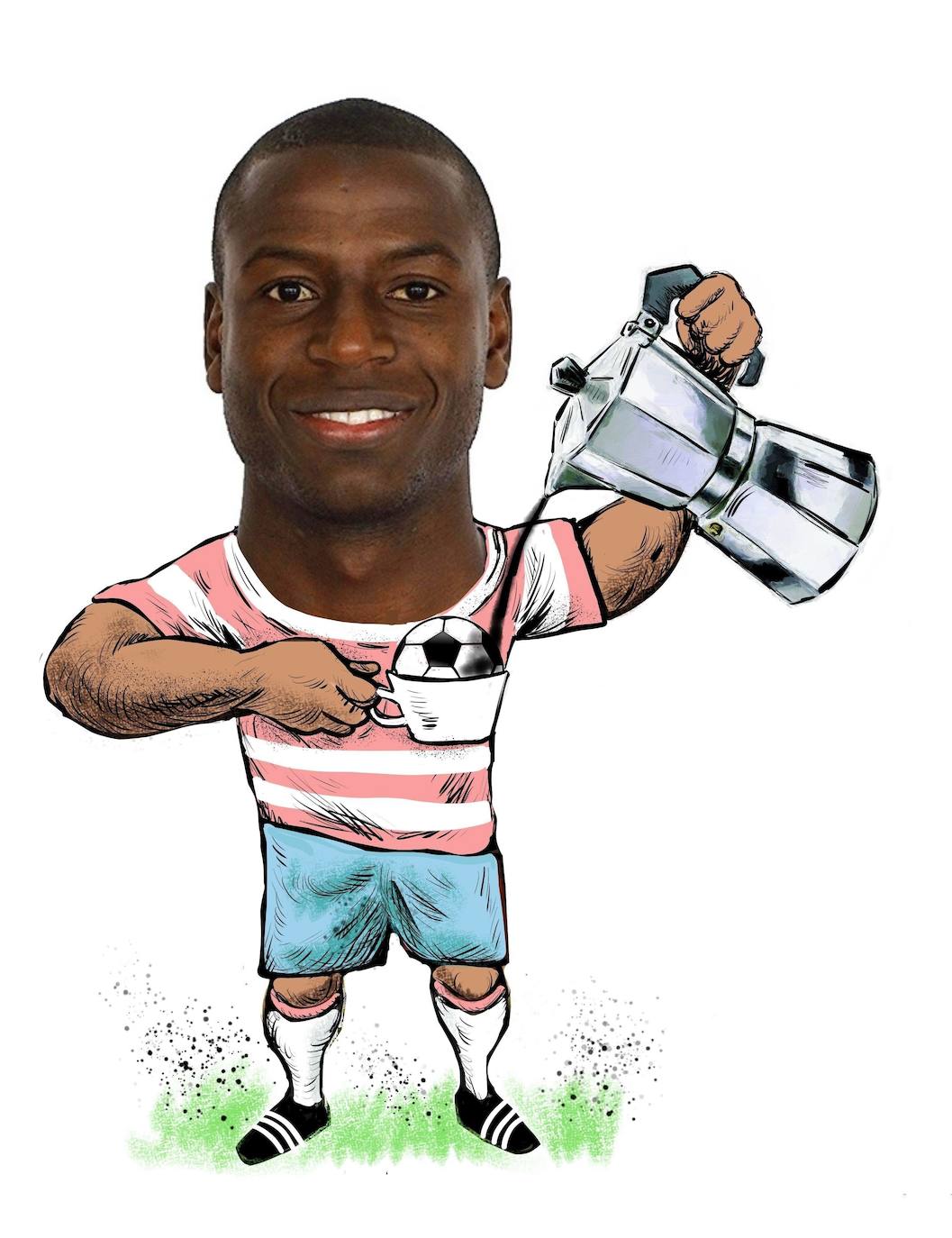 Adrián Ramos se despidió en Hospitalet con una taza con dos goles.