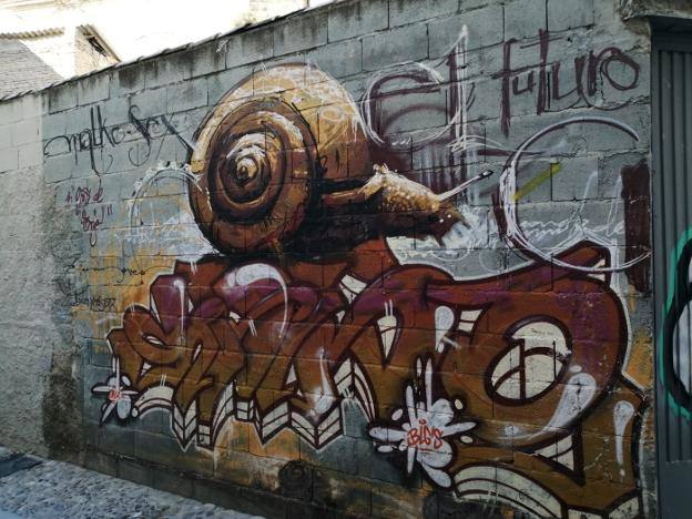 El primer caracol estaba en la trasera de Santo Domingo y ya ha desaparecido.