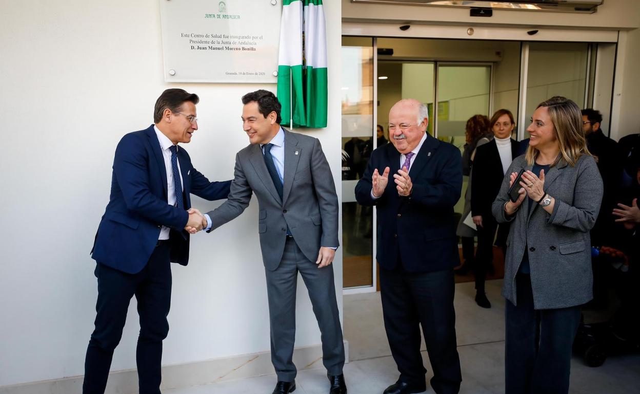 Juanma Moreno, esta mañana, en Granada. 