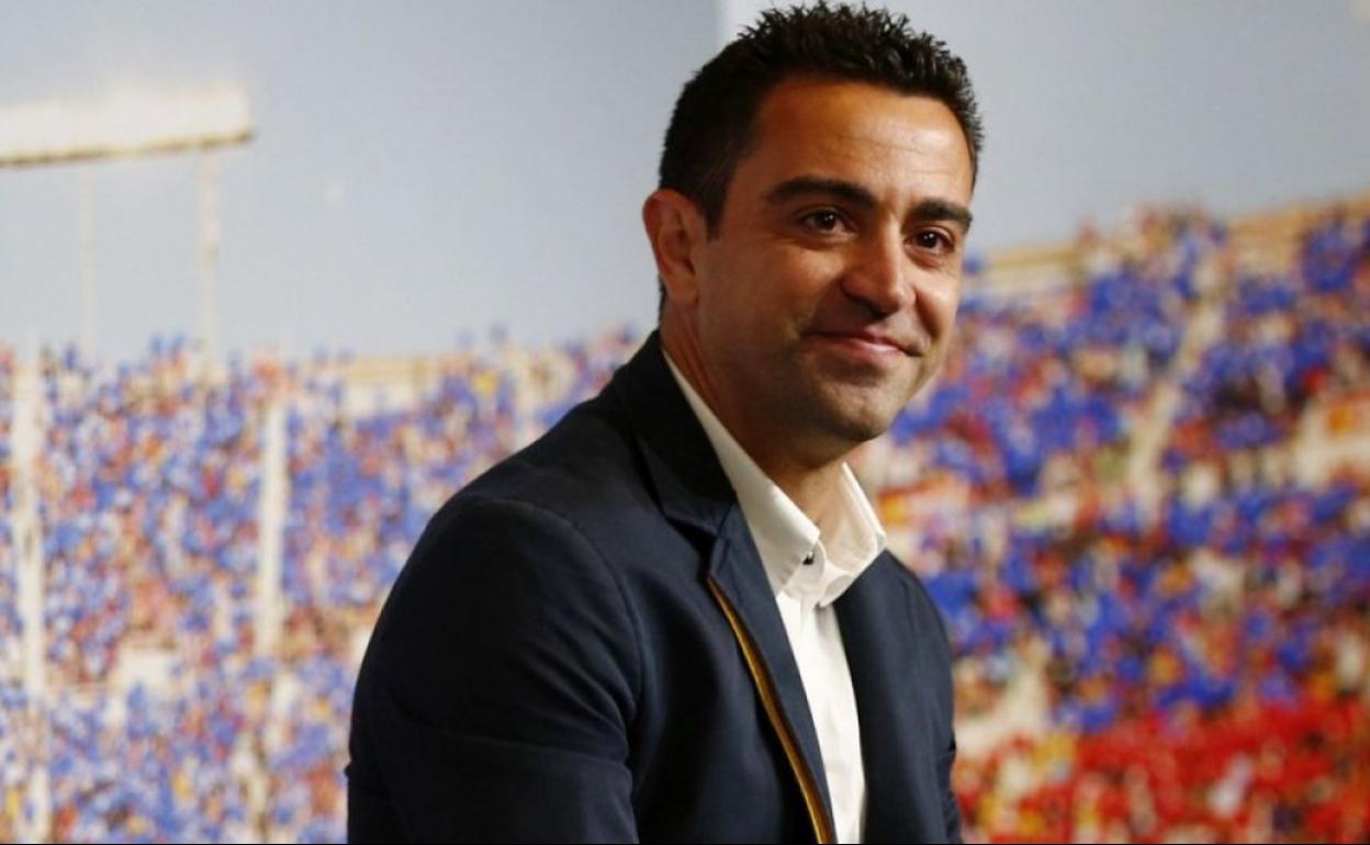 Xavi Hernández, en su acto de despedida como jugador del Barça. 