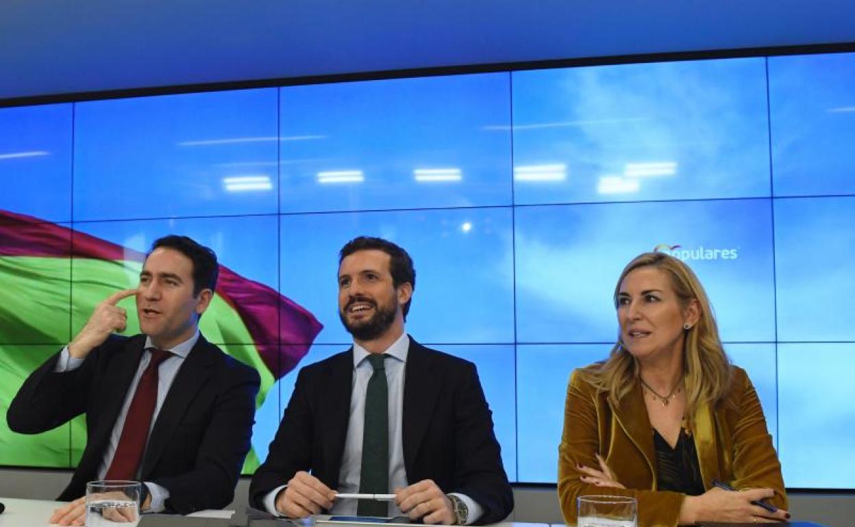 Casado, durante la reunión de la Junta Directiva del PP. 