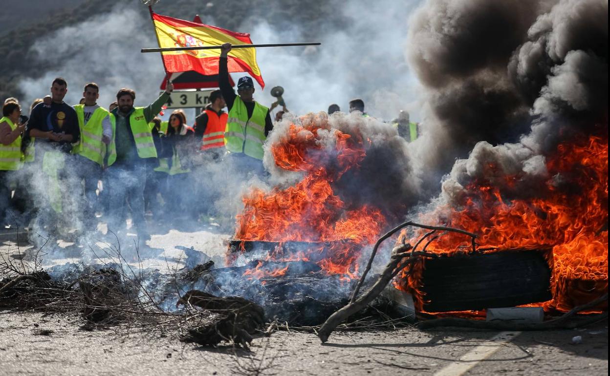 Movilización de los agricultores en Granada. 