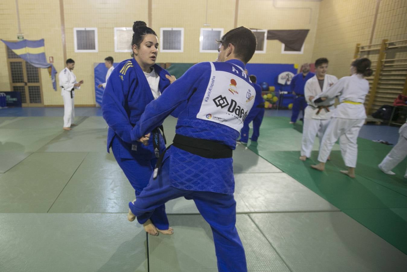 La joven judoca durante un entrenamiento. 