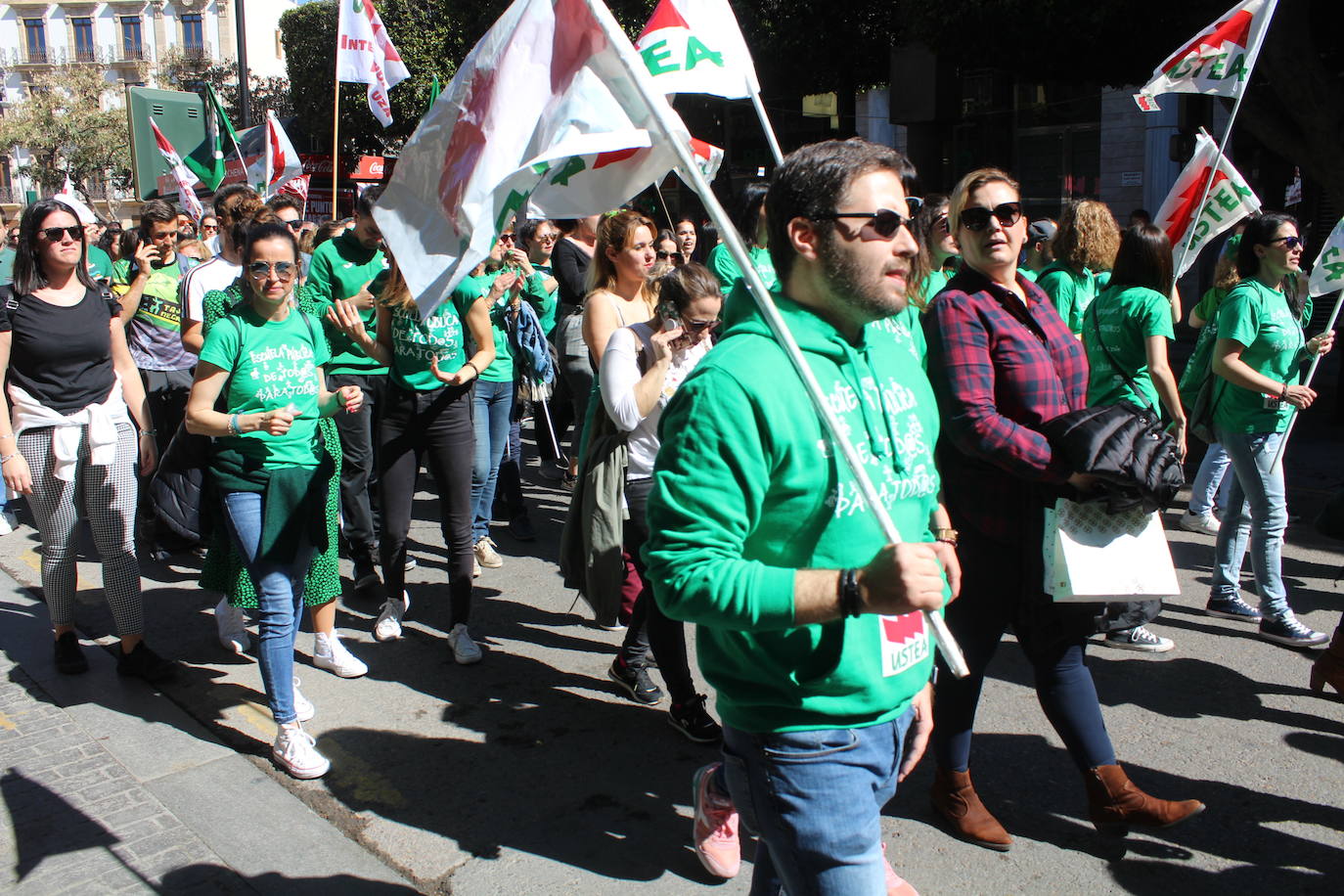 Un millar de manifestantes se han echado a la calle contra el decreto de escolarización. 