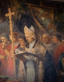 Imagen secundaria 2 - Panorámica general del Salón Rojo y detalles de 'Muerte del príncipe de Viana'