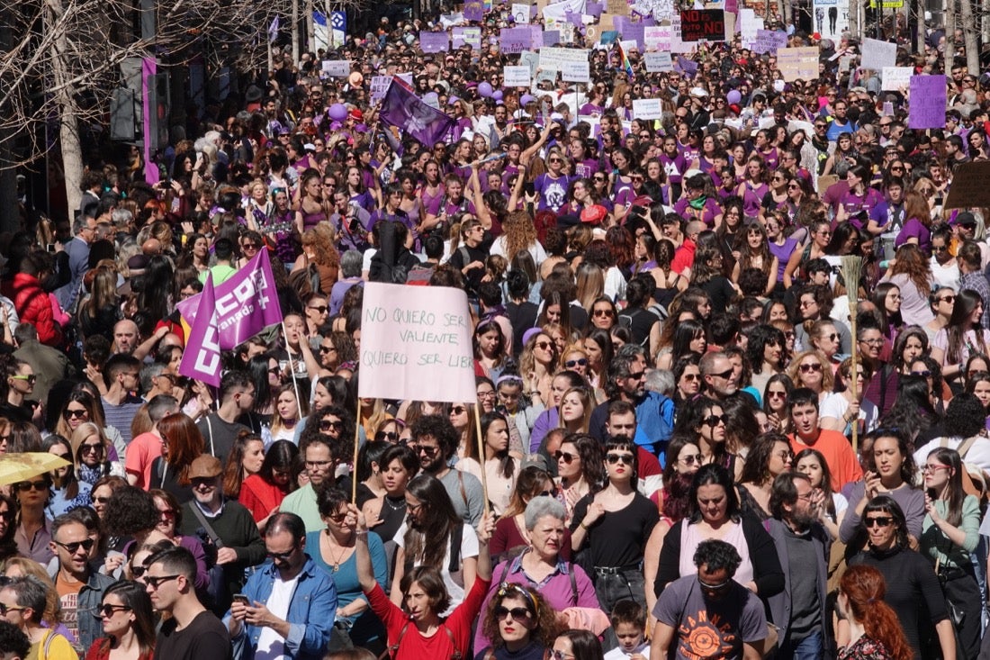 Repaso completo en imágenes a una marcha multitudinaria este Día de la Mujer en Granada