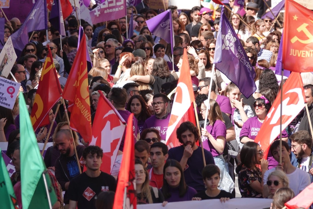 Repaso completo en imágenes a una marcha multitudinaria este Día de la Mujer en Granada