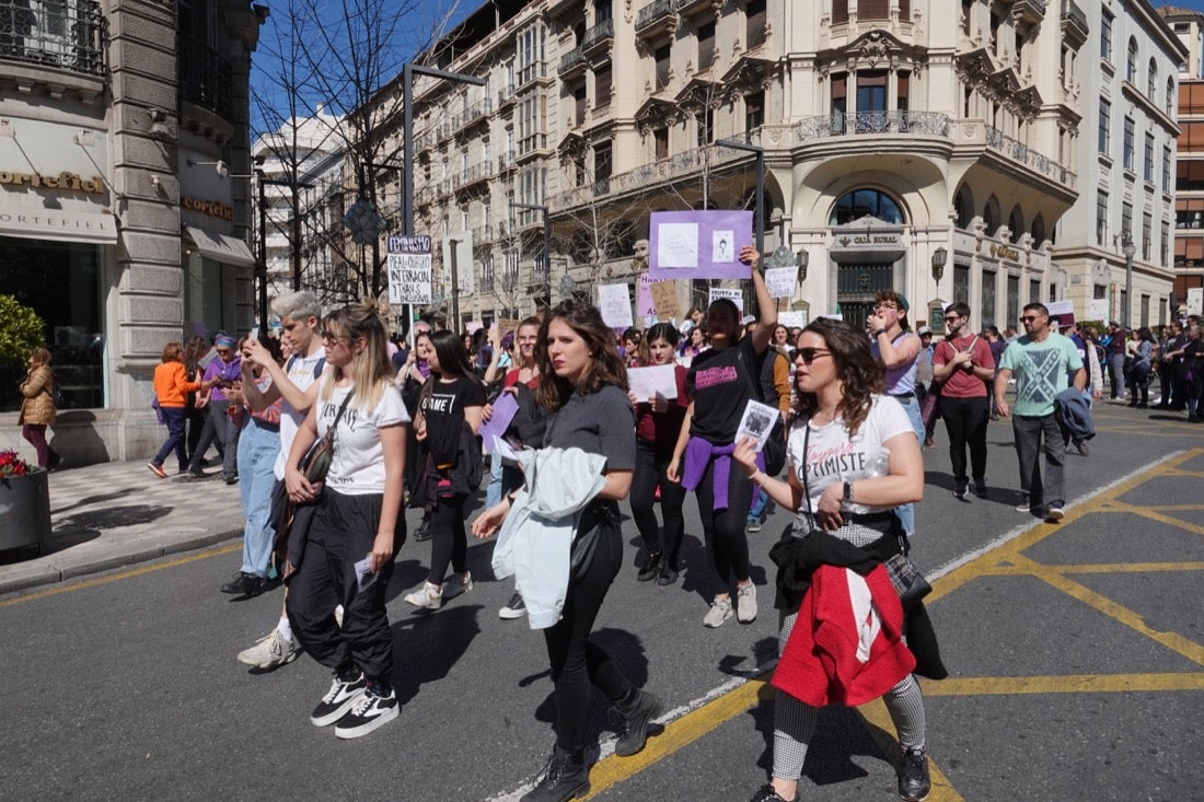 Repaso completo en imágenes a una marcha multitudinaria este Día de la Mujer en Granada