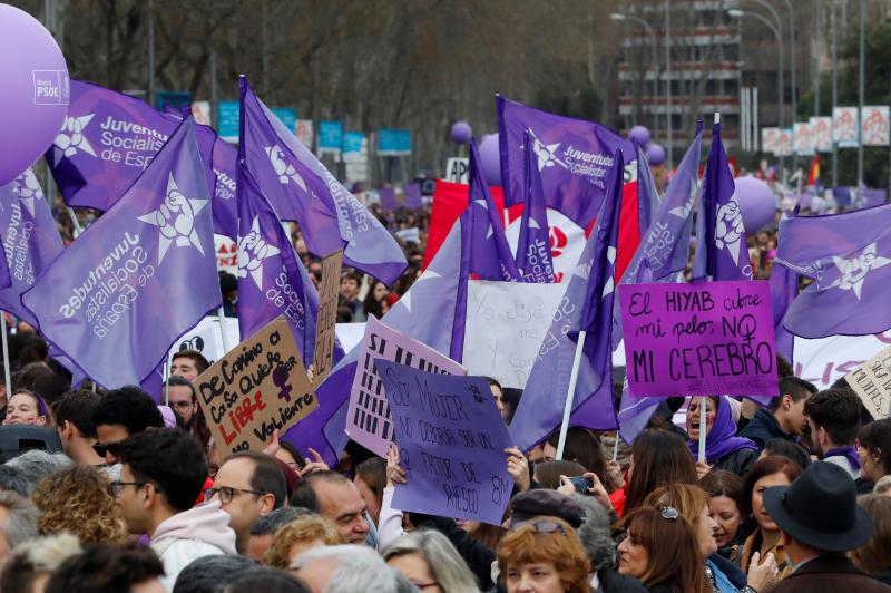 Participantes en la manifestación del 8-M de Madrid.