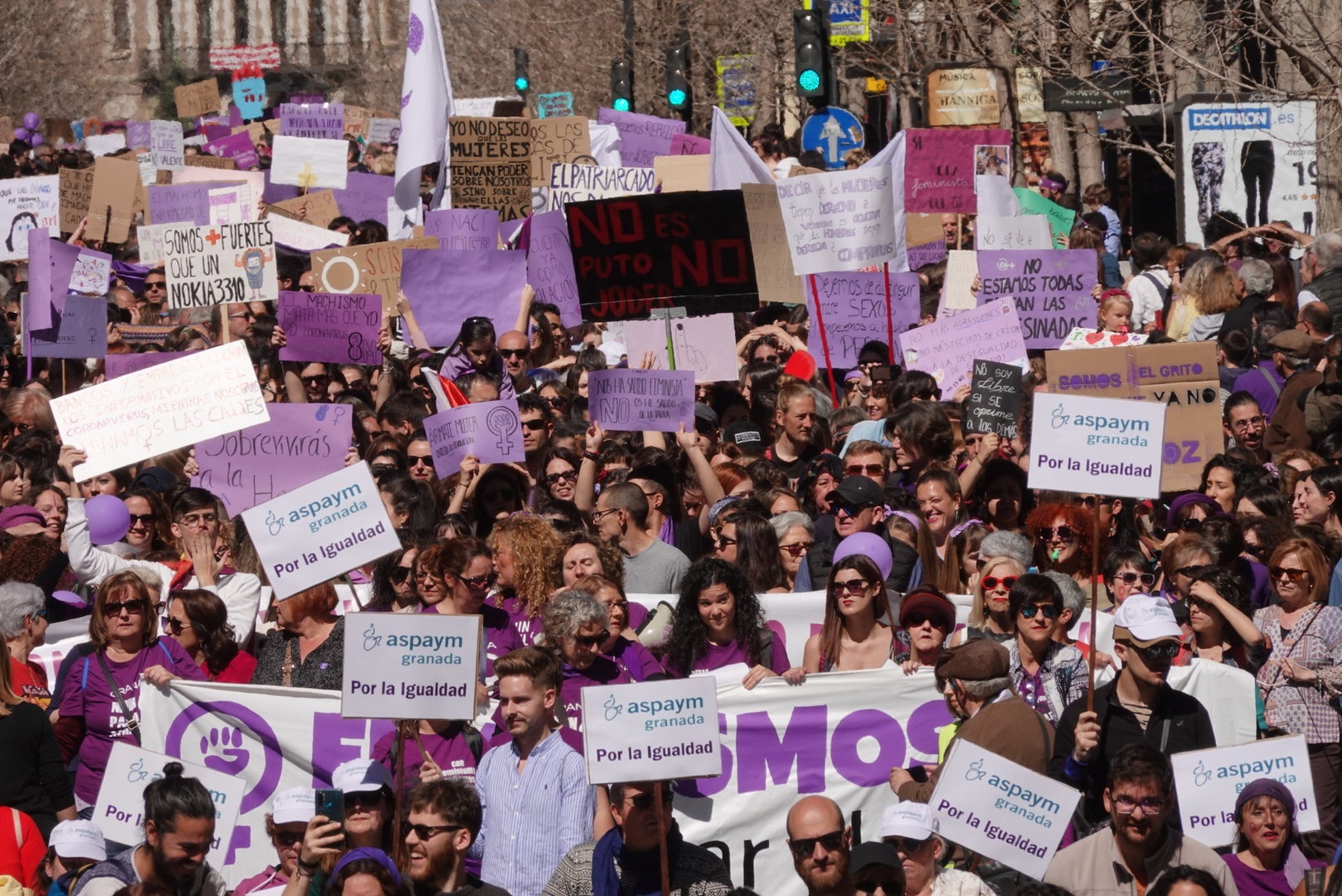 Repaso completo en imágenes a una marcha multitudinaria este Día de la Mujer en Granada