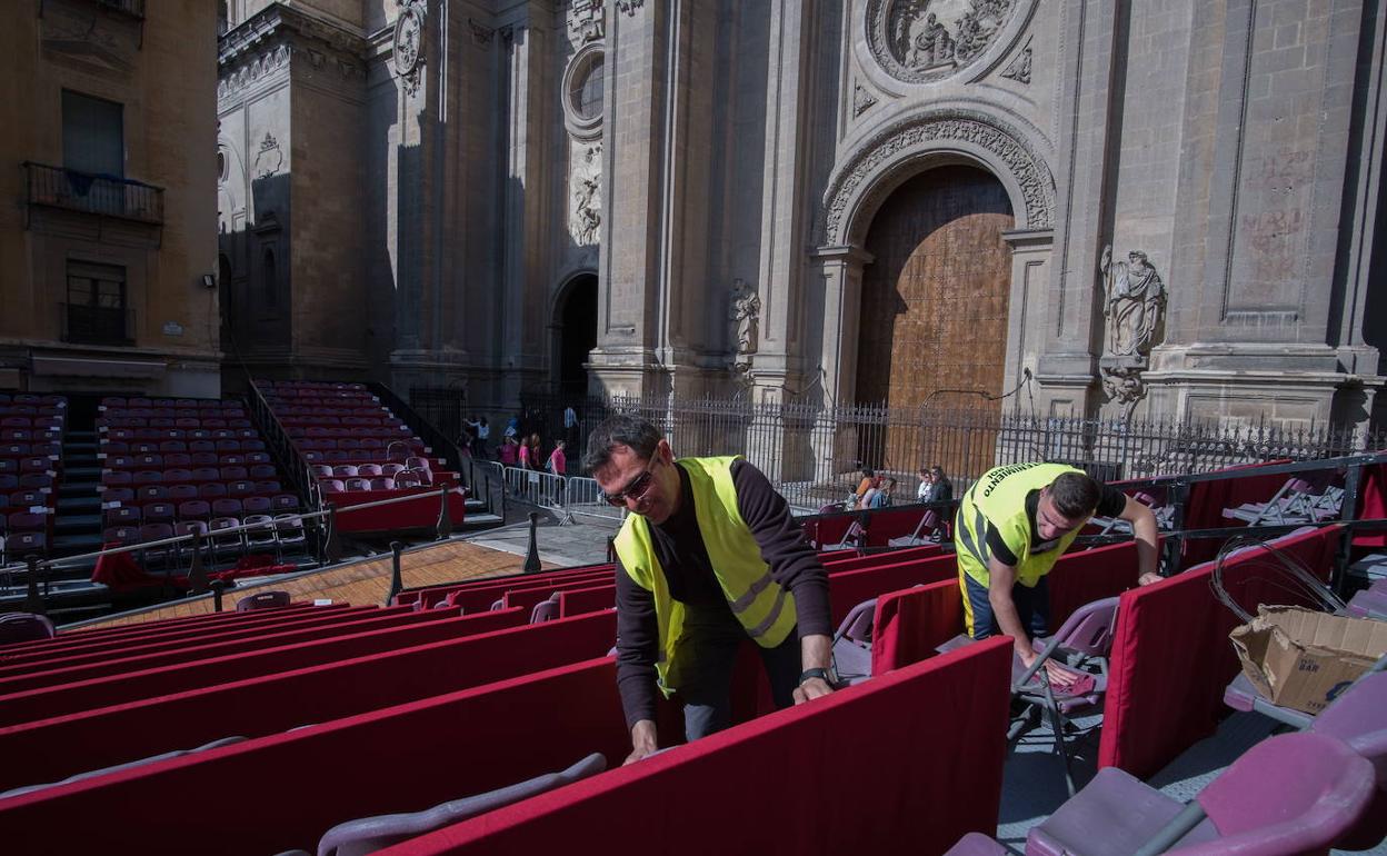 Preparativos para la Semana Santa el año pasado. 