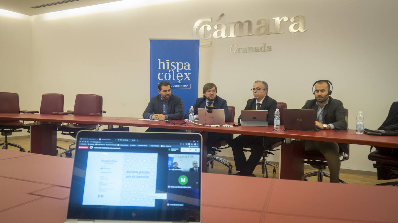 El gerente de la Cámara de Comercio y el servicio jurídico asesorando a las empresas en esta crisis del coronavirus a través de videoconferencia. 