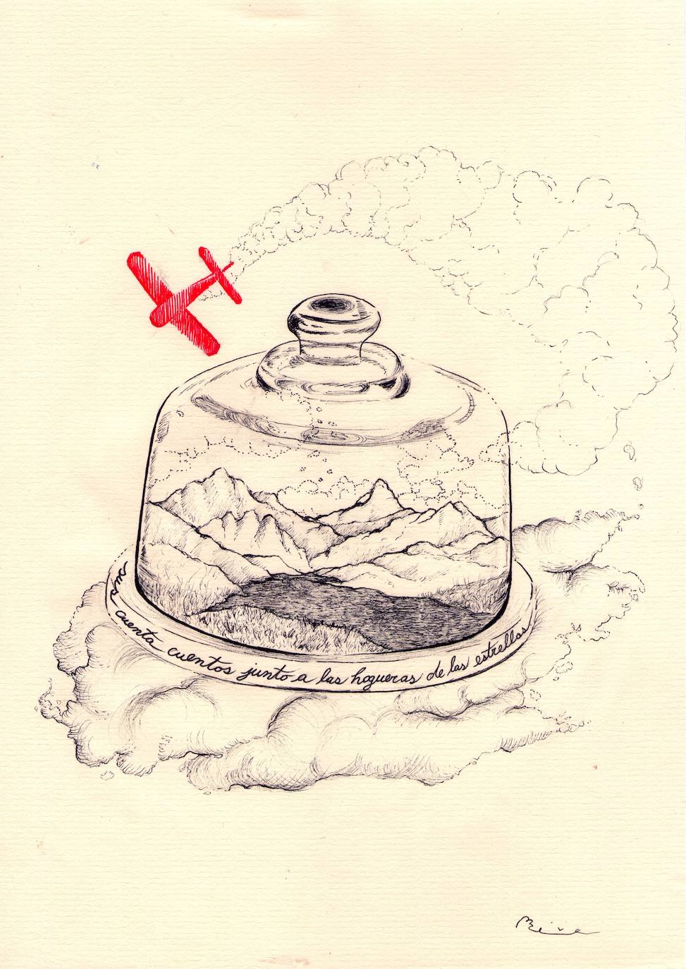 Imagen secundaria 1 - Fragmentos de las ilustraciones 'Todas hieren' y 'Las nubes', y portada del libro.