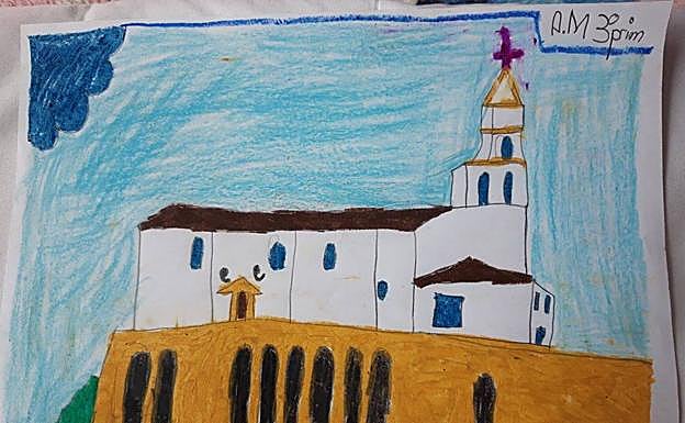 Dibujo de la iglesia de Torres, de A. M.