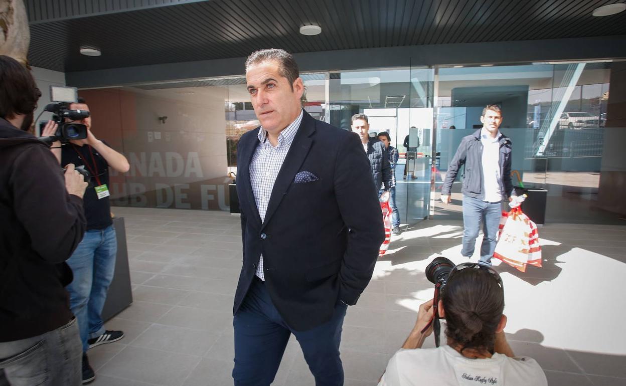 José Ramón Sandoval, en su despedida como entrenador del Granada. 