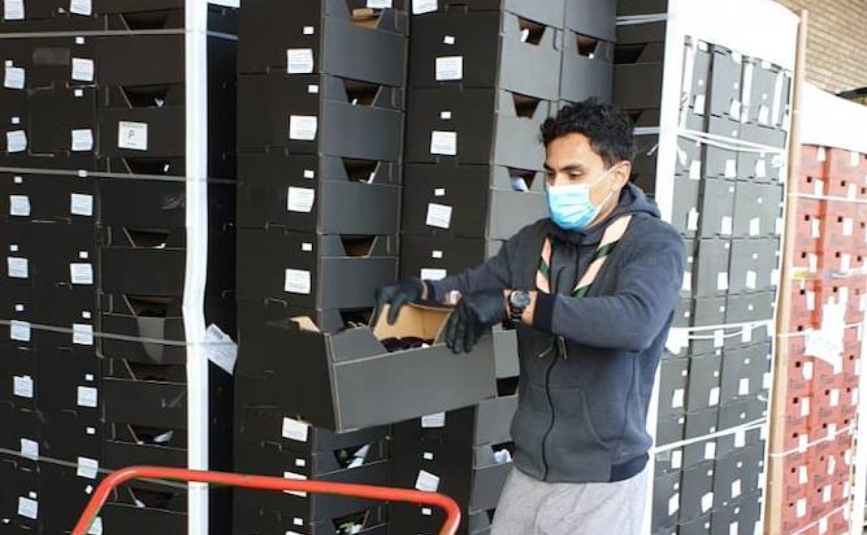 El velocista ha colaborado con el Banco de Alimentos a través de su grupo de 'scouts' de San Jorge. 