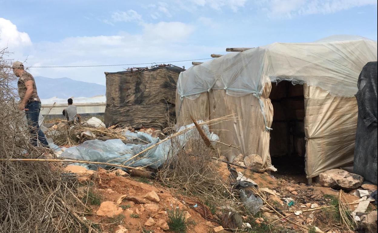 Asentamiento de infraviviendas de la provincia de Almería. 