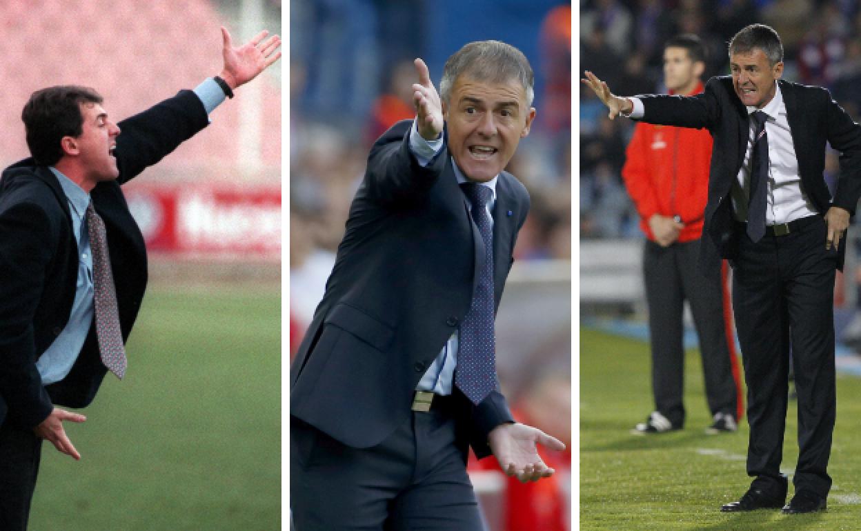Lucas Alcaraz, en sus tres etapas como entrenador del Granada CF. 