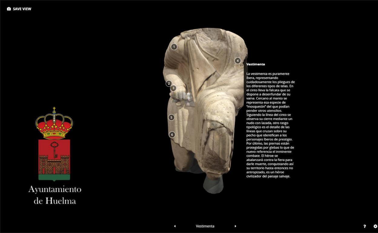 Fragmento del héroe digitalizado en 3D.