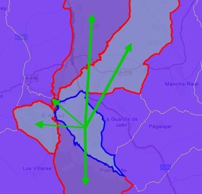 Salidas de los jienenses según el mapa del INE con el rastro de los móviles. 