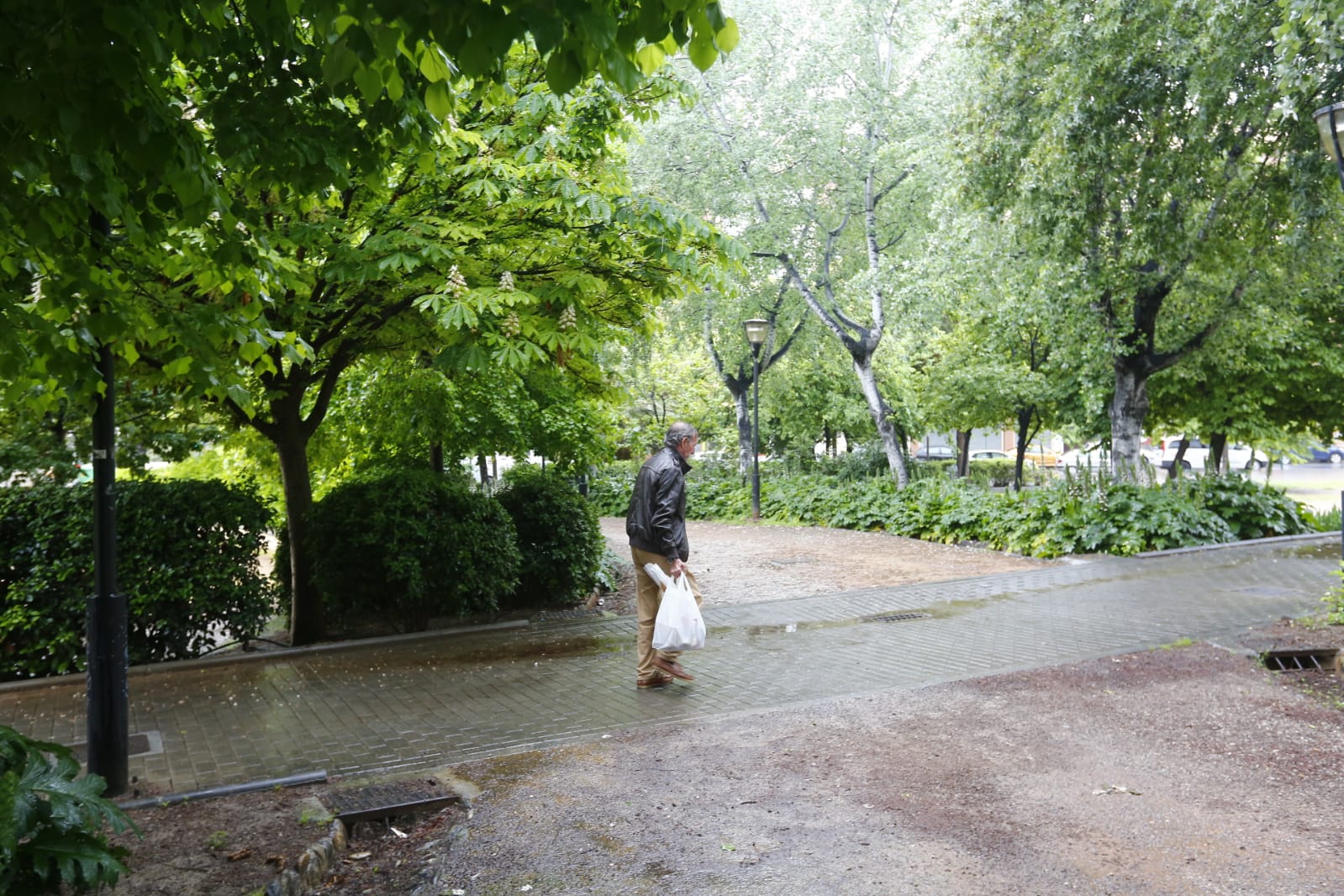 El último sábado sin niños en las calles deja imágenes aún más desiertas de lo habitual por la presencia de lluvia