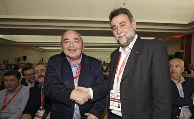 Manuel Pastrana y Francisco Fernández Sevilla en un congreso de UGT Andalucía en 2013. 