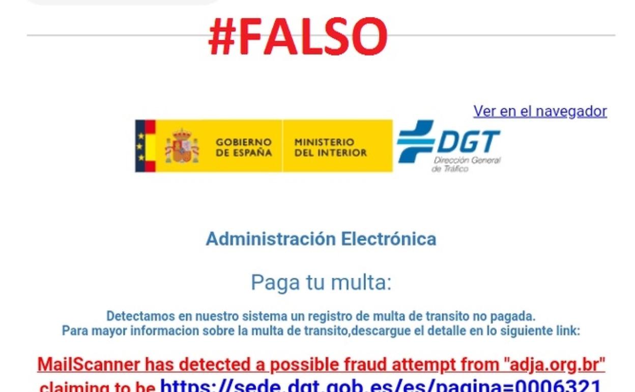 La DGT alerta de la falsa multa de tráfico que llega en estado de alarma