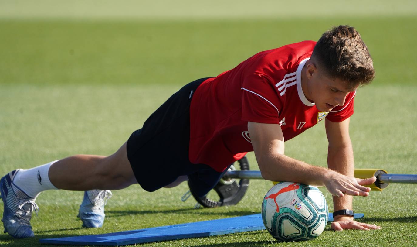 José Corpas trabaja en un entrenamiento. 