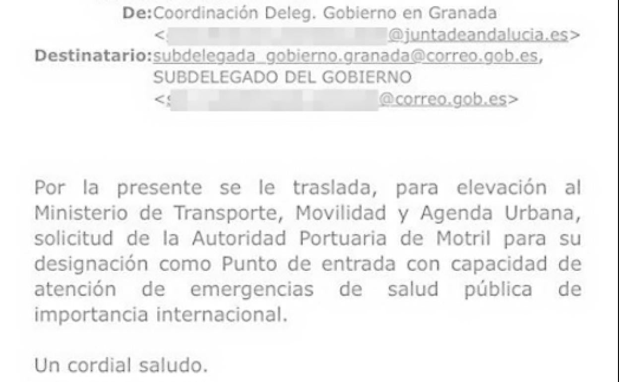 Documentos que acreditan que la delegación de la Junta mandó a Subdelegación la solicitud.