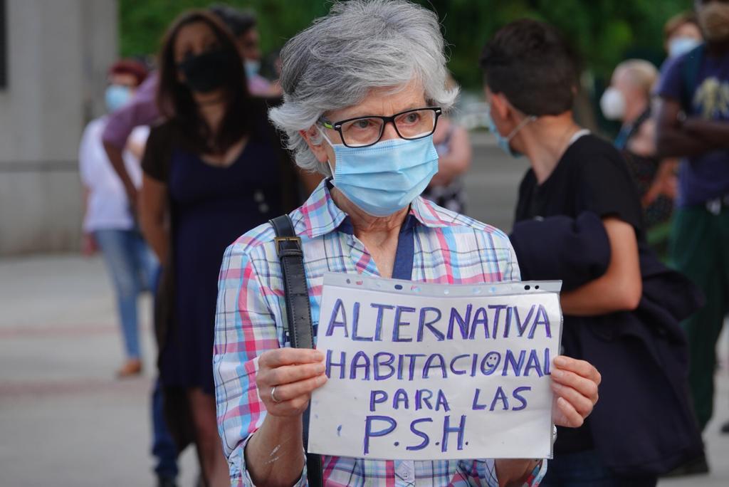Protesta a las puertas del Palacio de Deportes