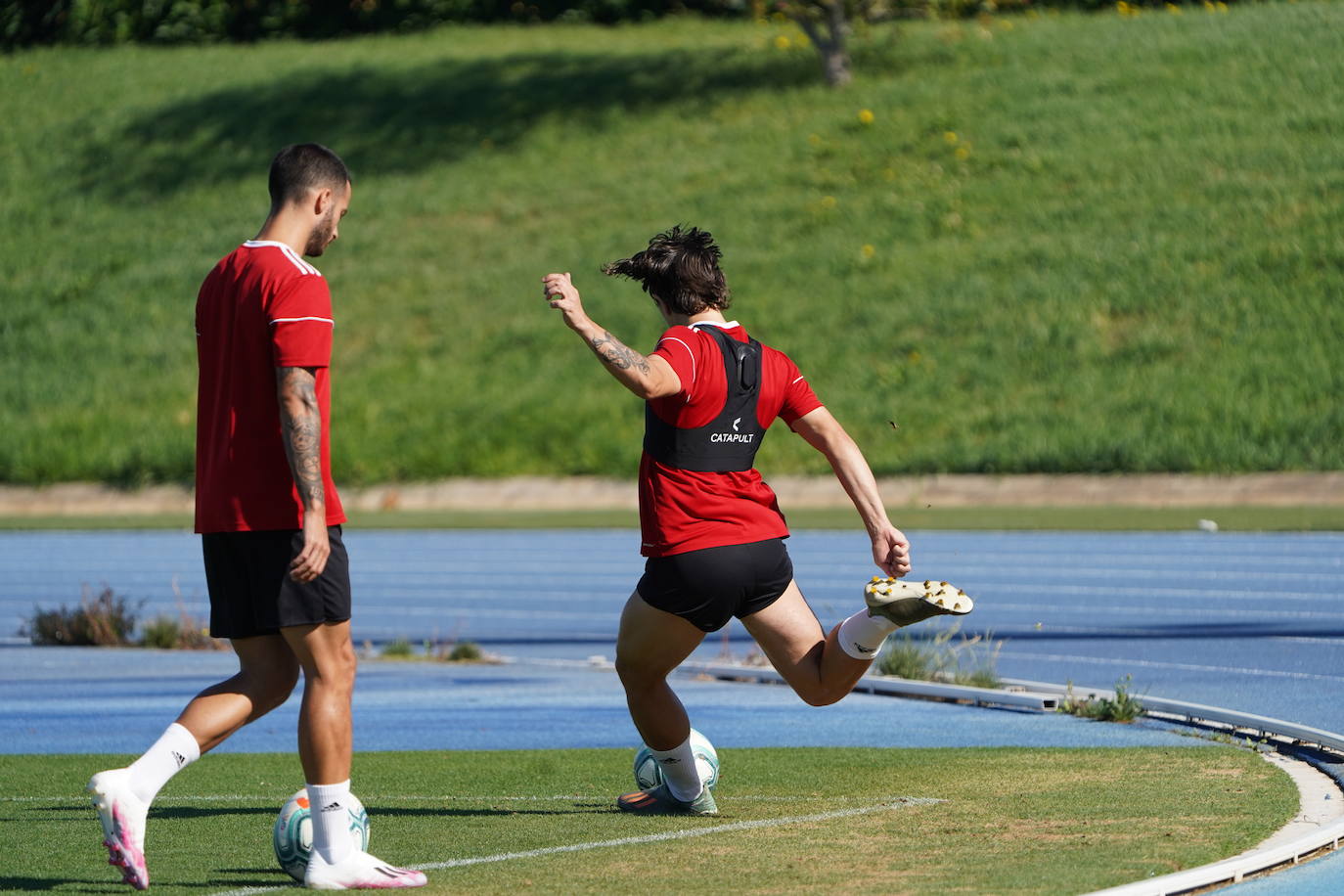 Fotos: El Almería ensaya su estrategia