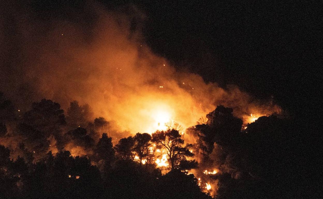 Aspecto del incendio la semana pasada.