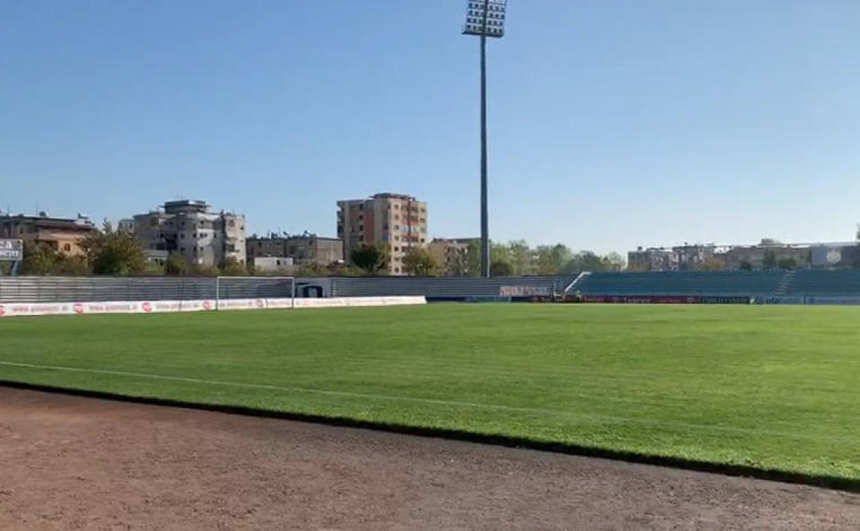 El estadio durrequiano espera ya a los jugadores rojiblancos. 