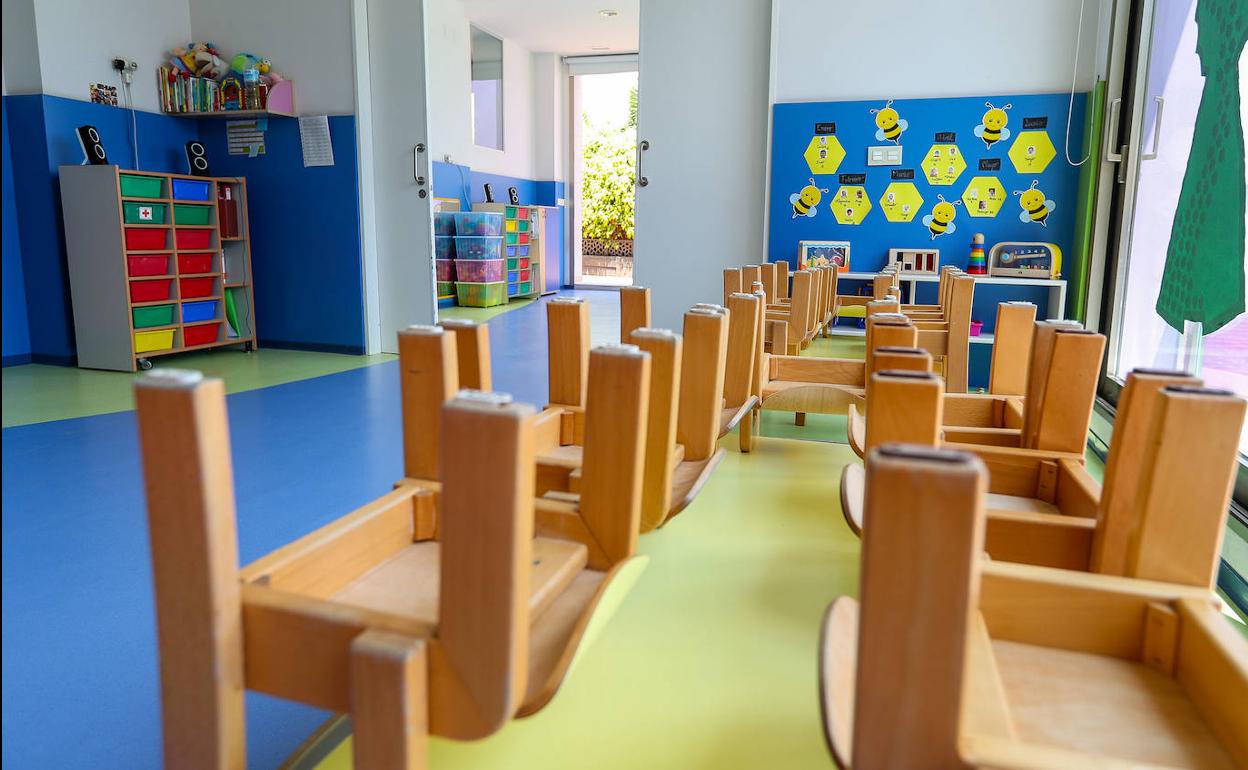 Aula cerrada para niños de hasta 6 años. 