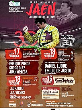 Cartel taurino de la feria 2020. 