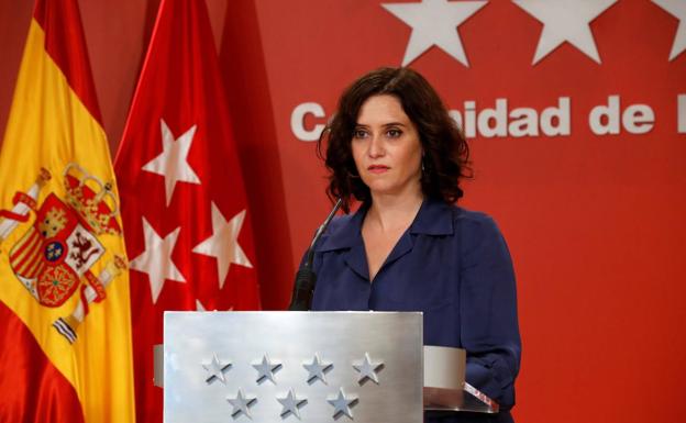 Isabel Díaz Ayuso, en rueda de prensa. 