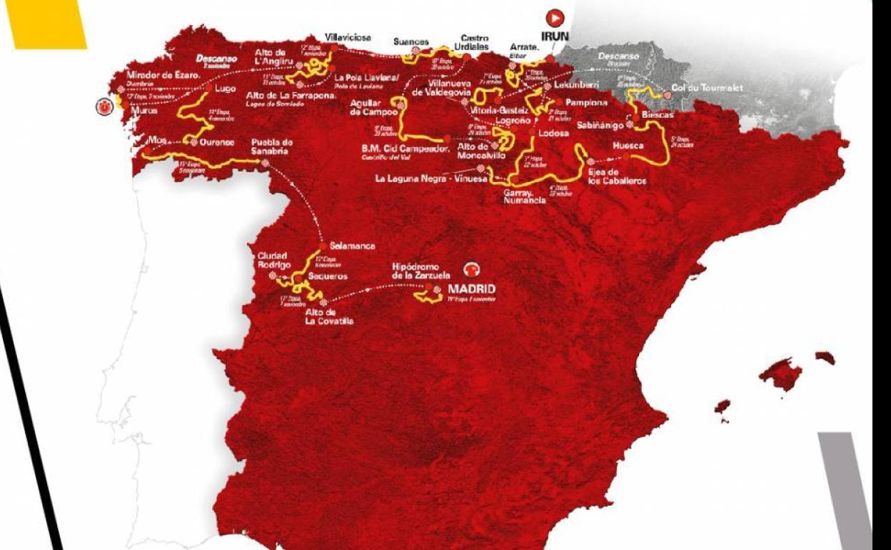 El recorrido de la Vuelta a España 2020. 