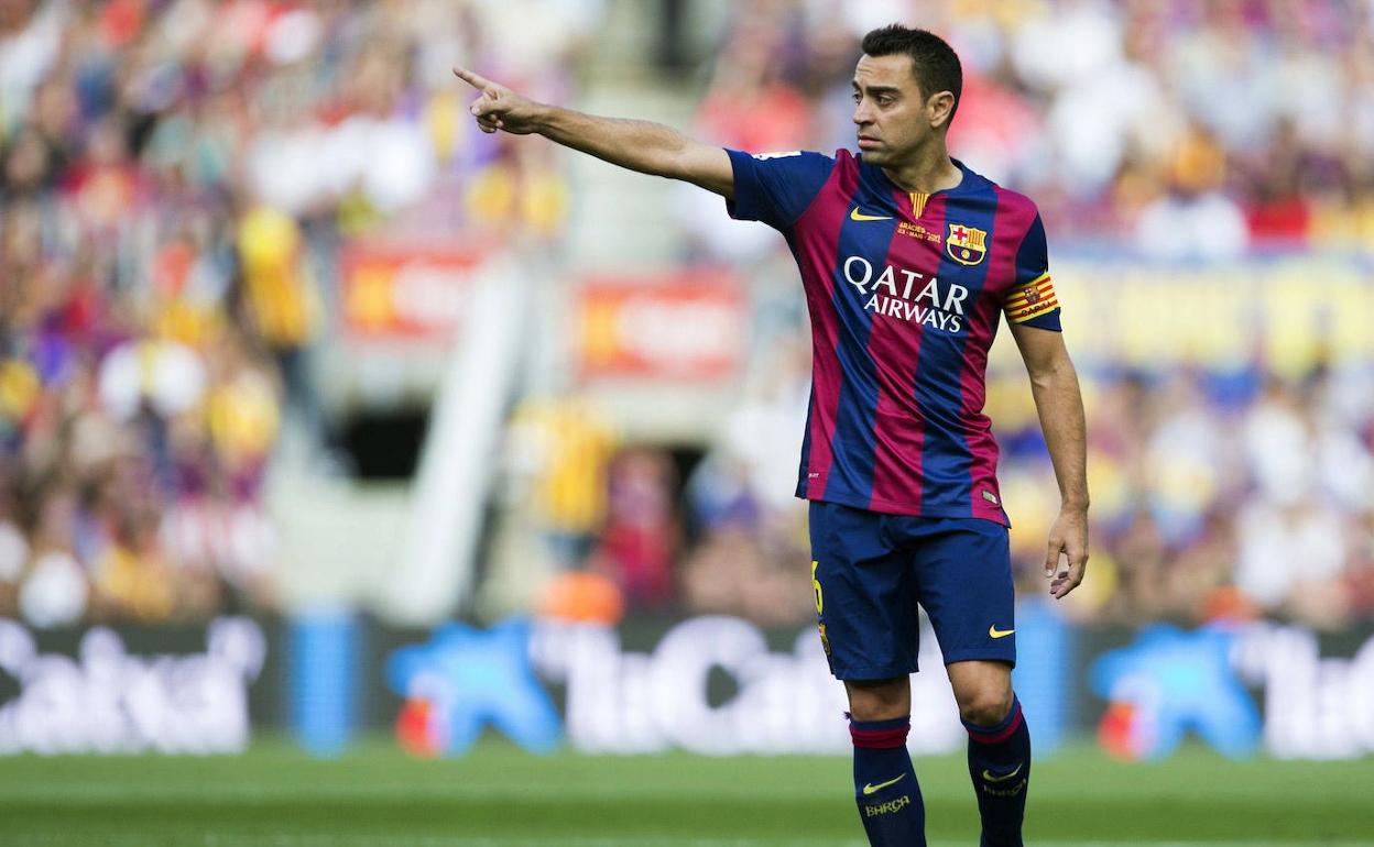Xavi Hernández, en uno de sus últimos partidos con el FC Barcelona. 