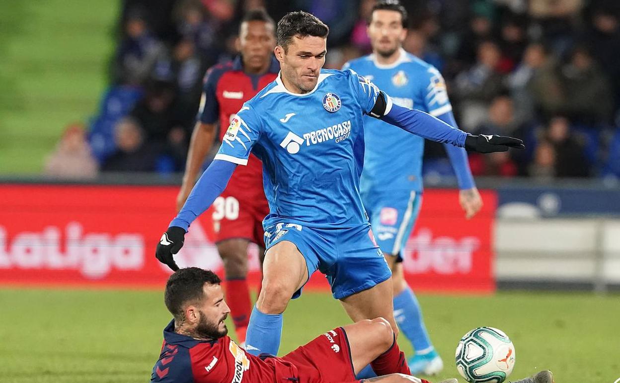 Jorge Molina, durante un partido con el Getafe. 