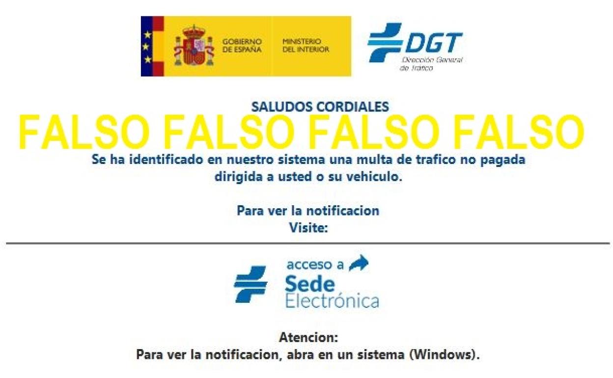 Falsa multa de la DGT.